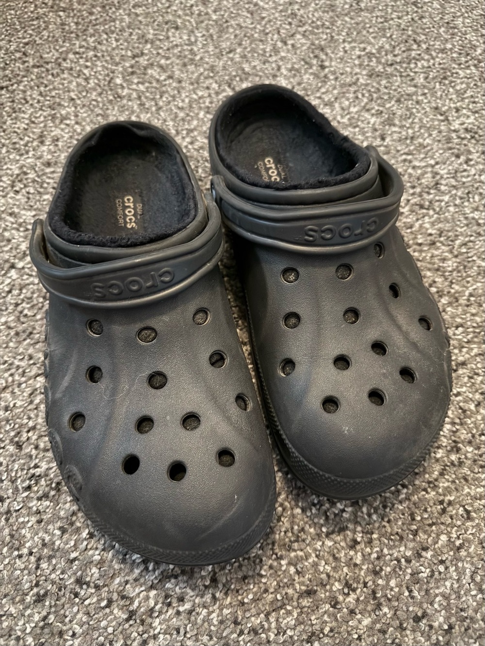 CROCS Black Slip-On Clog with Fleece Liner